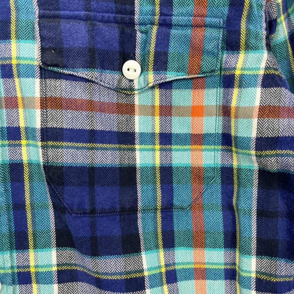 J.Crew Button Down Shirt Mens S Blue Plaid Sporting Goods Flannel Y2K Vintage - Picture 3 of 11